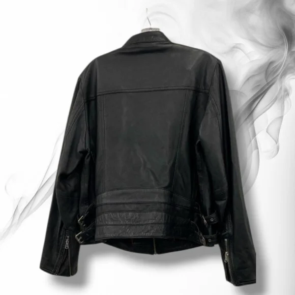 SLINK Jeans Plus LAMB LEATHER Crop Moto Jacket Women's Size XL , 1X - Picture 8 of 14